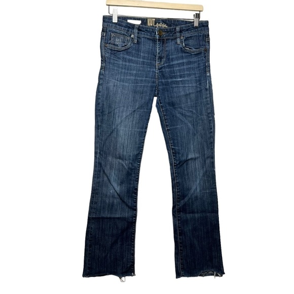 Kut From The Kloth Farrah Flare Denim Jeans Cotton Spandex SZ 6 Classic Stretch - Picture 1 of 10
